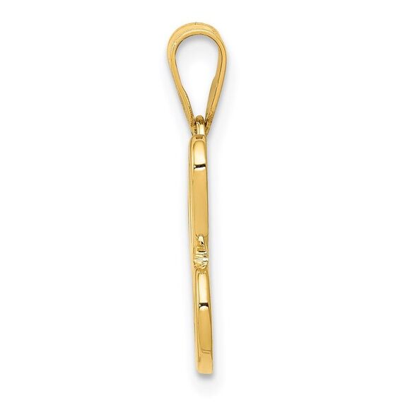 Kazi Luxury 14k Yellow Gold Script Letter C Initial Pendant - Picture 2 of 4